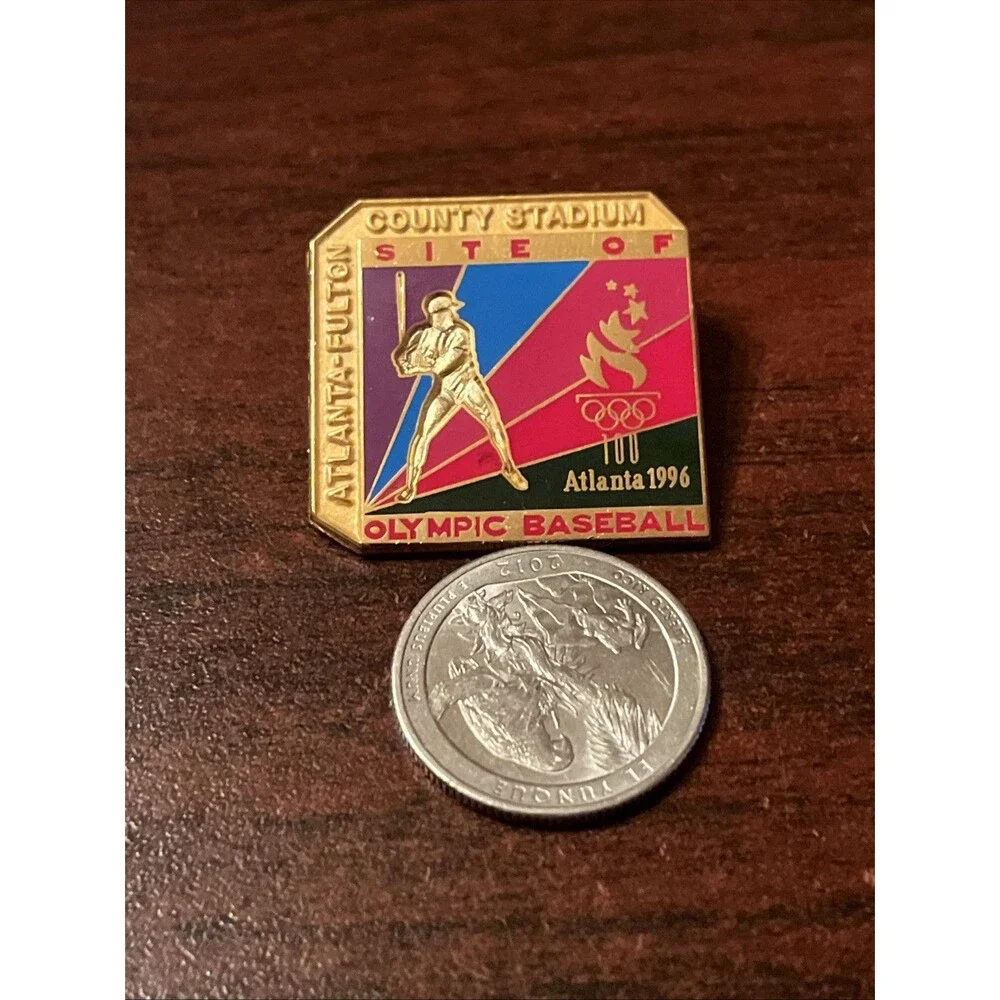 1996 Atlanta Olympics‎ Atlanta-Fulton County Stadium Baseball Site Lapel Hat Pin